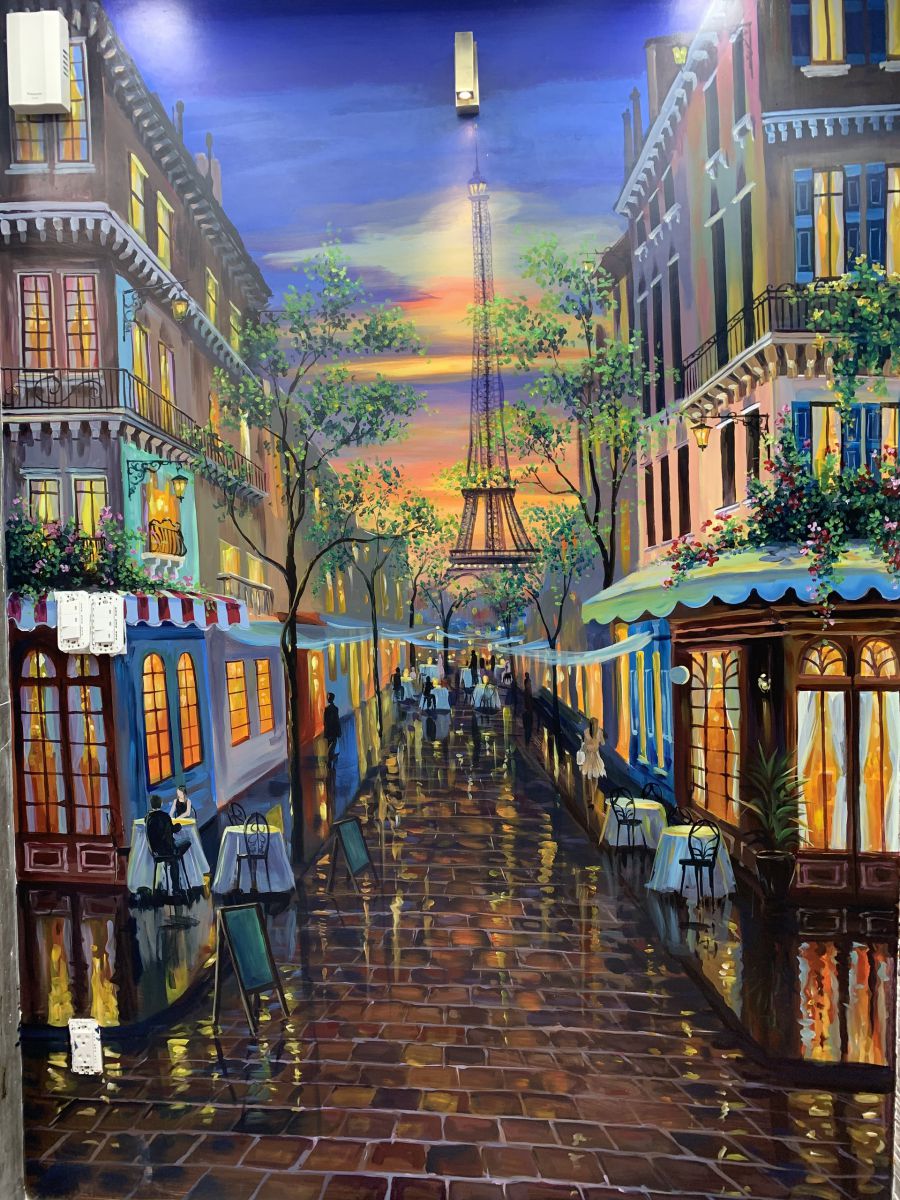 Tranh vẽ tường trang trí biệt thự