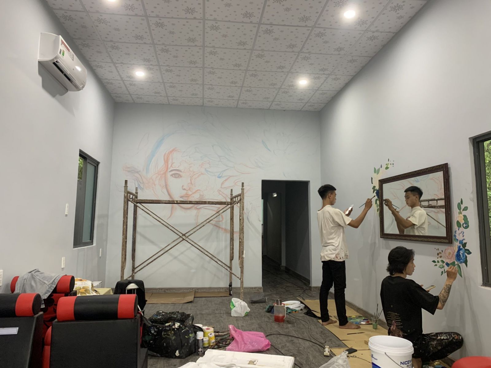 vẽ trang trí spa, thẩm mỹ