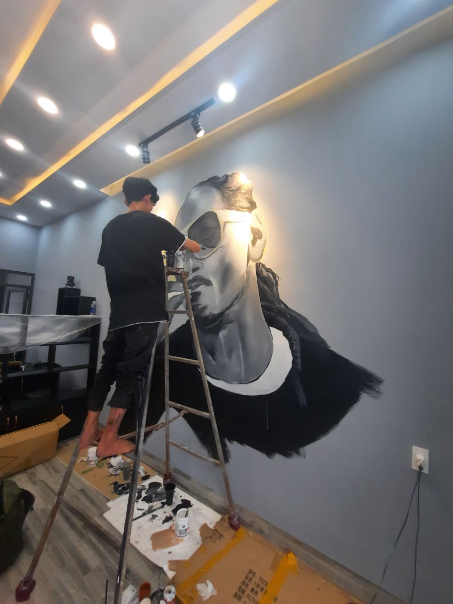 vẽ trang trí barber shop cực chất 