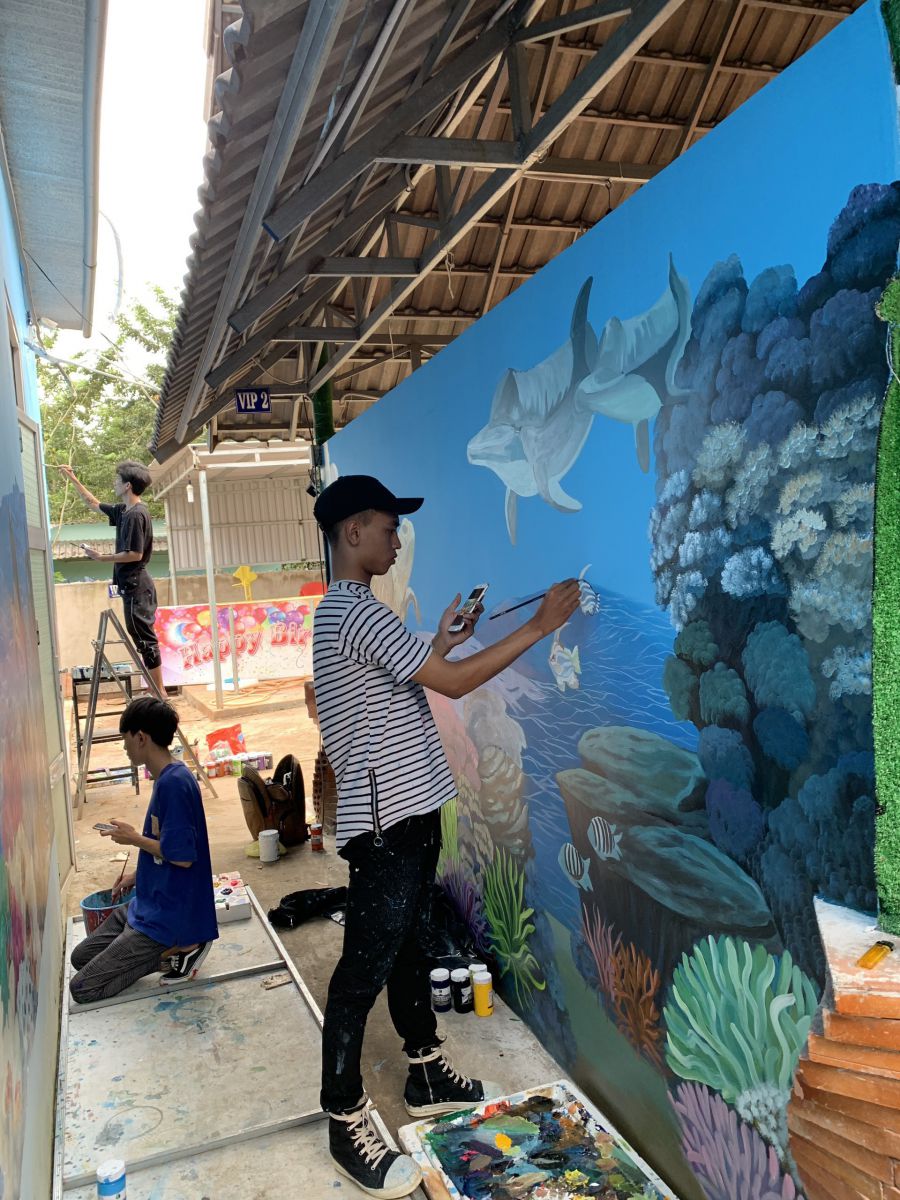 vẽ quán hản sản