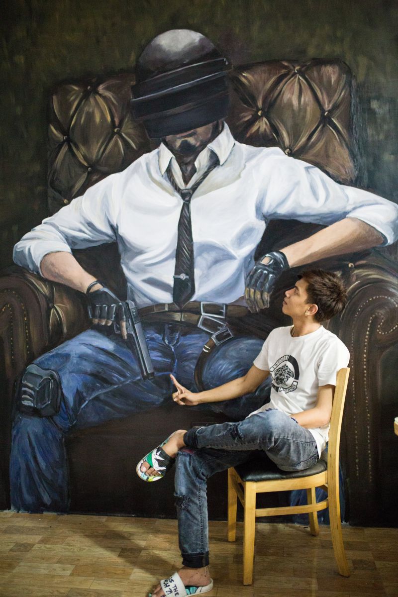 vẽ quán trà sữa