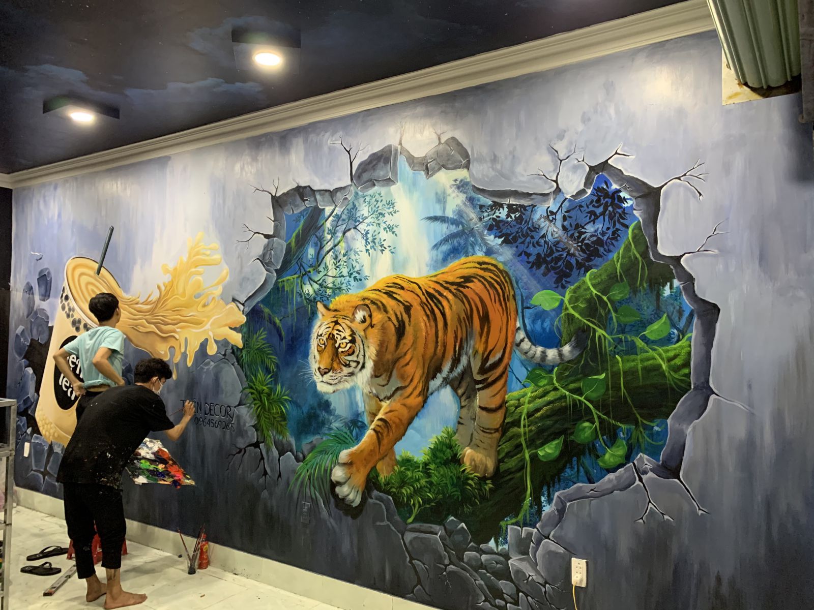 vẽ tranh tường 3d