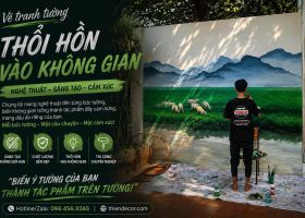 VẼ TRANH TƯỜNG ĐẠ HUOAI – MANG SẮC XANH NÚI RỪNG VÀO KHÔNG GIAN