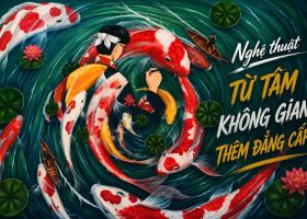Tranh Tường Cá Koi Và Hoa Sen – Biểu Tượng Phong Thủy Của Tài Lộc Và Bình An