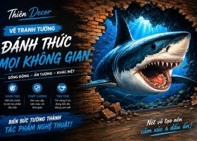 Xu Hướng Vẽ Tranh Tường Cá Mập – Tạo Không Gian Mạnh Mẽ Và Đầy Ấn Tượng