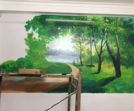 Vẽ tranh phong cảnh phòng làm việc – Biến không gian làm việc thành góc truyền cảm hứng