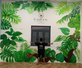 VẼ TRANH TƯỜNG TROPICAL – THIẾT KẾ KHÔNG GIAN NHIỆT ĐỚI XANH MÁT, ĐẲNG CẤP