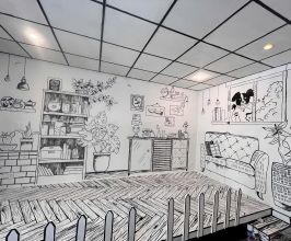 Vẽ Tranh Tường Quán Cà Phê 2D Sketch – Phong Cách Phác Họa Độc Đáo, Đậm Chất Nghệ Thuật