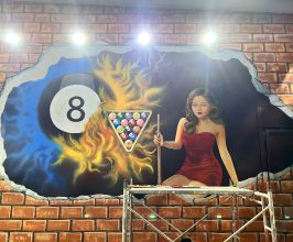 VẼ TRANH TƯỜNG 3D CHO KHÔNG GIAN BILLIARD – TẠO ĐIỂM NHẤN ĐẲNG CẤP CHO CÂU LẠC BỘ