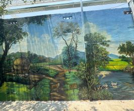 Vẽ tranh tường làng quê 3D – Mang nét đẹp Việt vào không gian sân vườn