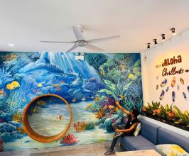 Vẽ đáy đại dương 3D – Tạo điểm nhấn nghệ thuật cho sảnh khách sạn
