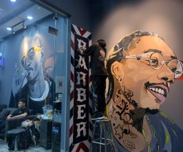 Vẽ tranh tường cho không gian Barber Shop