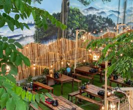 Vẽ tranh tường phong cảnh Đà Lạt cho quán ăn