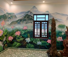 Vẽ Hoa Sen Cho Phòng Thờ Gia Tiên – Không Gian Trang Nghiêm, Thanh Tịnh Và Ấm Cúng
