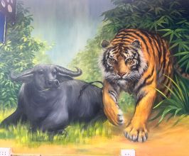 Vẽ Tranh Tường Theo Tuổi Gia Chủ – Kết Hợp Tuổi Sửu & Dần Trong Cùng Một Tác Phẩm Nghệ Thuật